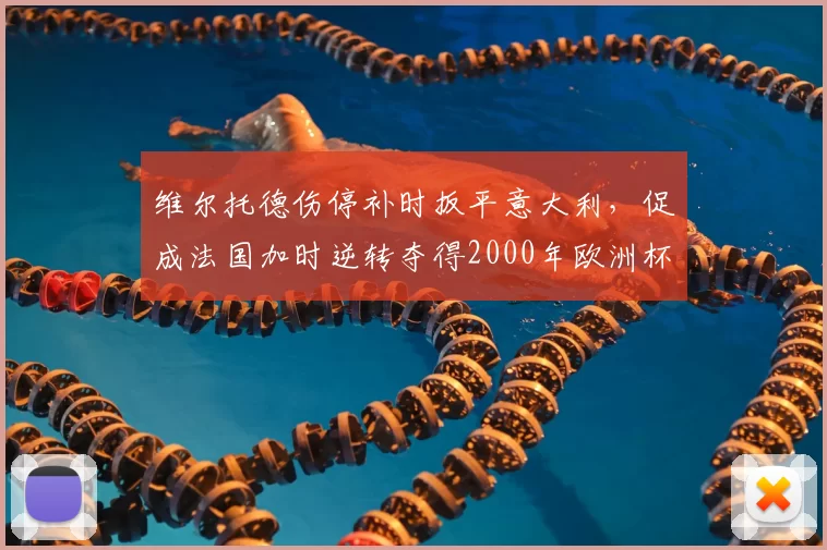 维尔托德伤停补时扳平意大利，促成法国加时逆转夺得2000年欧洲杯